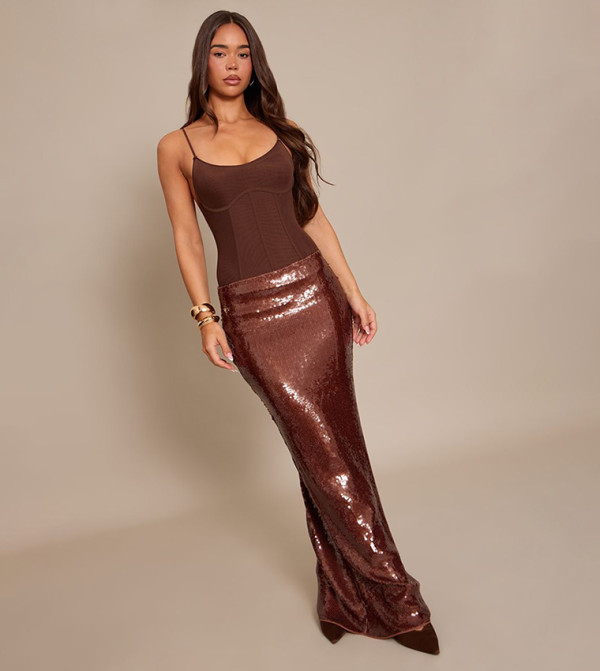 PrettyLittleThing  Maxi Skirts - Brown Maxi Skirts