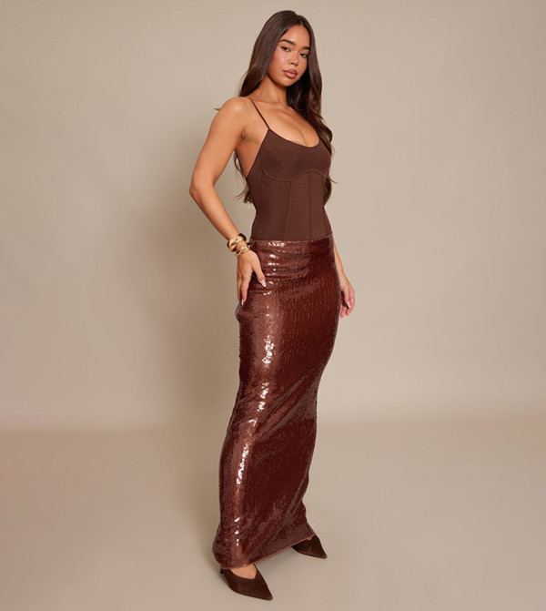 PrettyLittleThing  Maxi Skirts - Brown Maxi Skirts