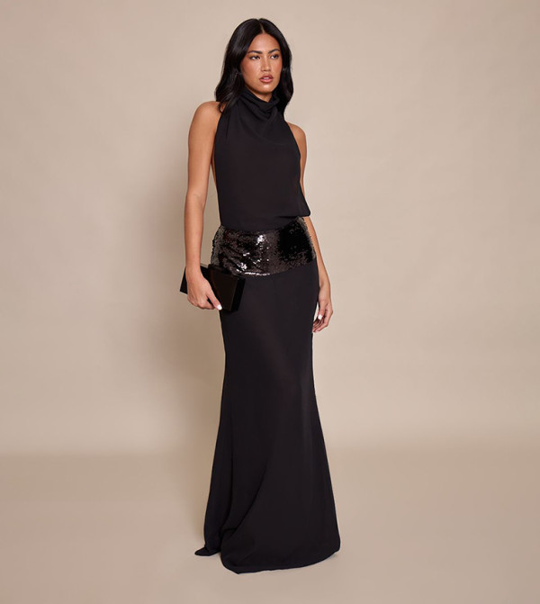 PrettyLittleThing  modest-dressing - BLACK Maxi Dresses