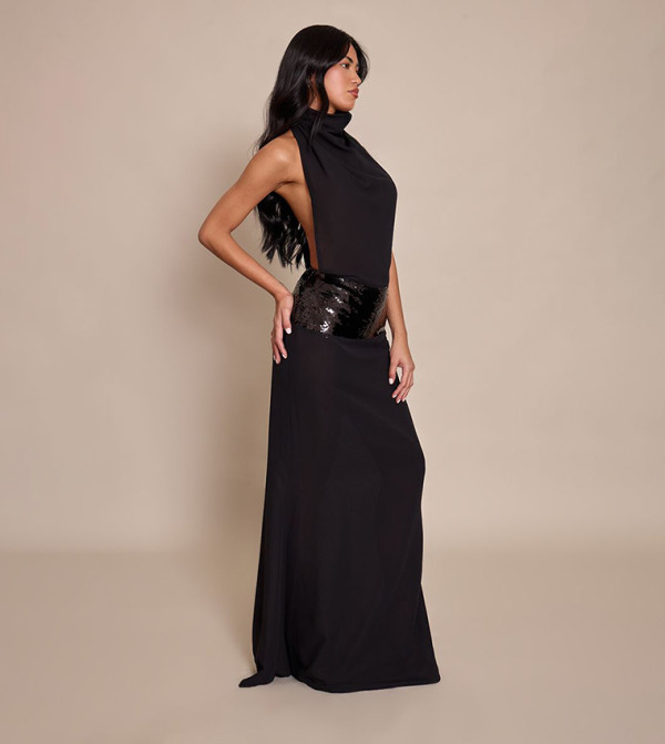 PrettyLittleThing  modest-dressing - BLACK Maxi Dresses