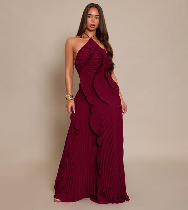PrettyLittleThing cherry-mohogany - Maroon Maxi Dresses