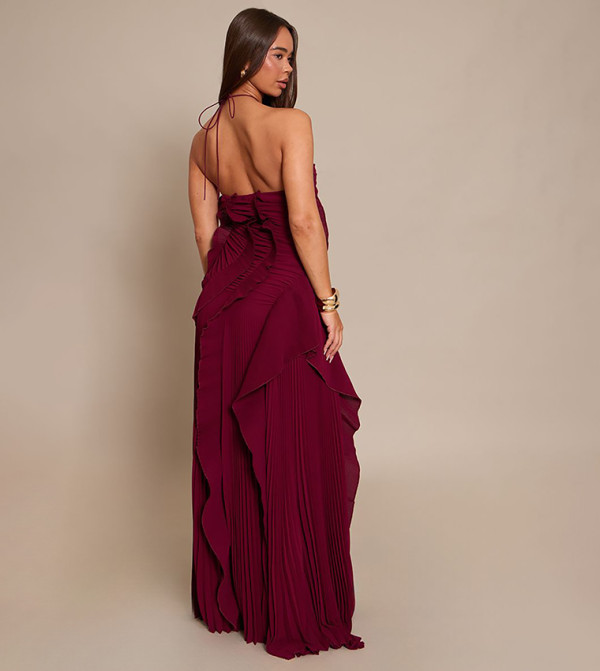 PrettyLittleThing cherry-mohogany - Maroon Maxi Dresses