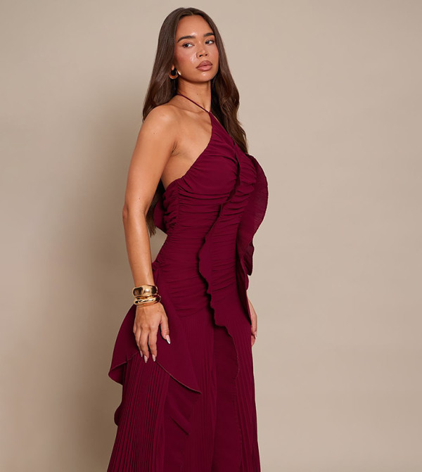 PrettyLittleThing cherry-mohogany - Maroon Maxi Dresses