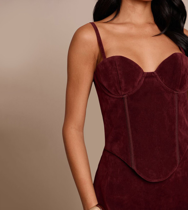 PrettyLittleThing Mini Dresses - Maroon Mini Dresses