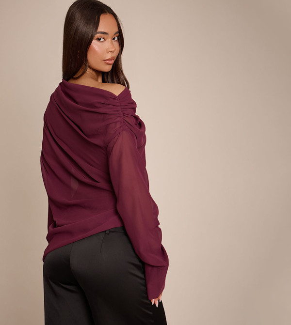 بريتي ليتل ثينغ بريتي ليتل ثينغ - خمري  Casual Tops