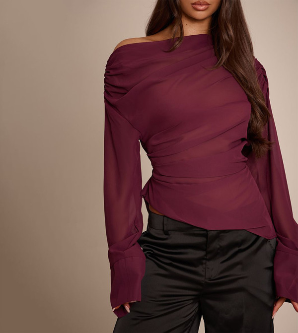 بريتي ليتل ثينغ بريتي ليتل ثينغ - خمري  Casual Tops