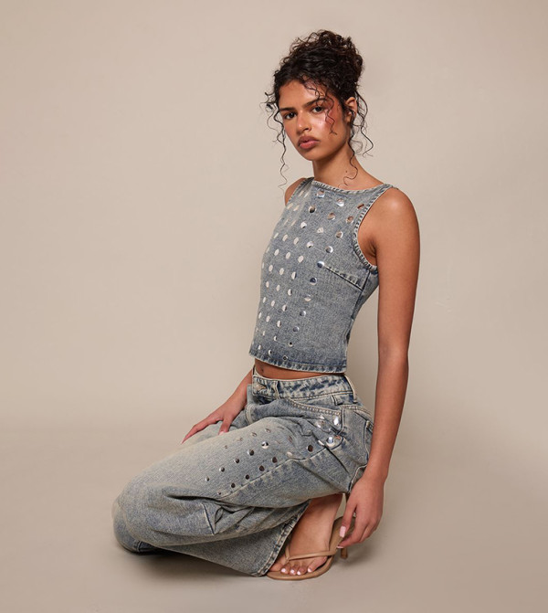 بريتي ليتل ثينغ  توبات قصيرة - أزرق Cropped Tops