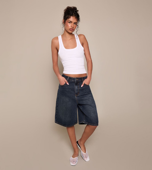 PrettyLittleThing  Shorts - Blue Denim shorts