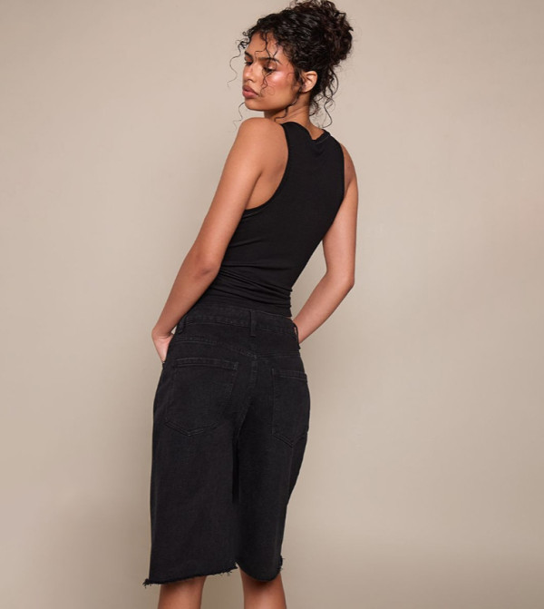 PrettyLittleThing  Shorts - BLACK Denim shorts