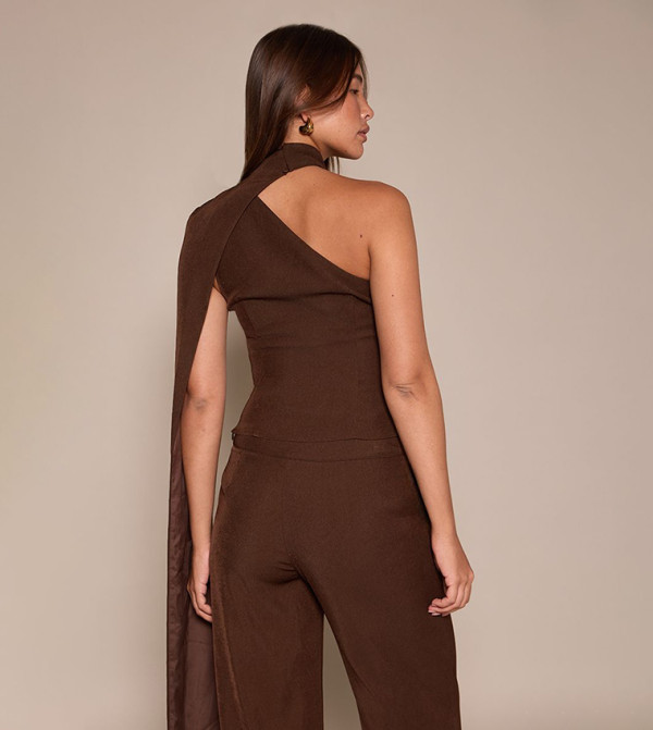 PrettyLittleThing PrettyLittleThing - Dark Brown Sleeveless Tops