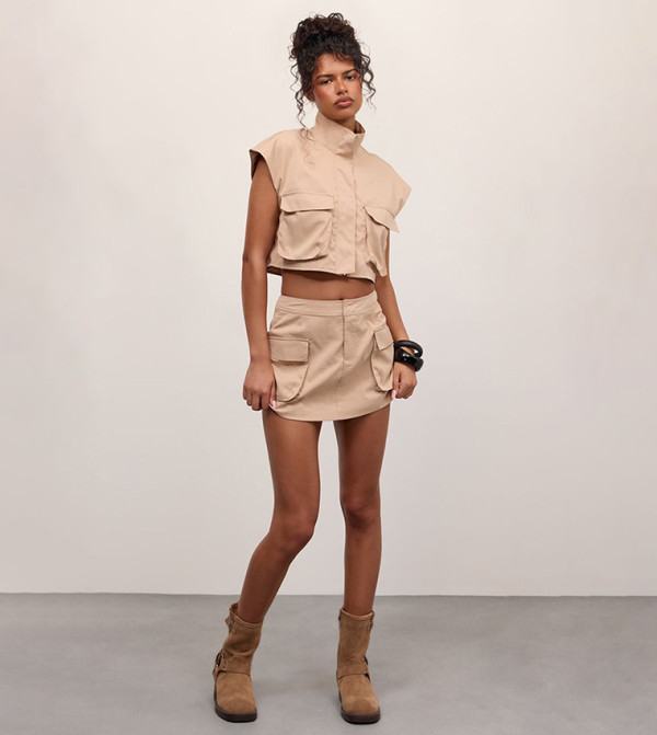 PrettyLittleThing  Mini Skirts - Beige Mini Skirts