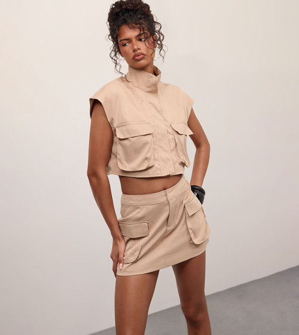 PrettyLittleThing  Mini Skirts - Beige Mini Skirts