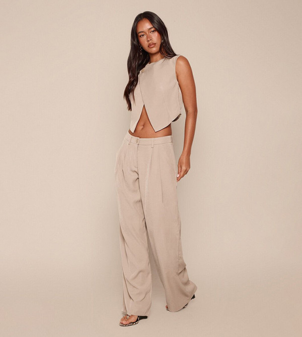 PrettyLittleThing  Tops - Khaki Sleeveless Tops