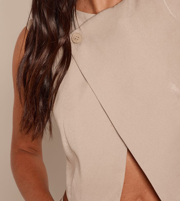 PrettyLittleThing  Tops - Khaki Sleeveless Tops