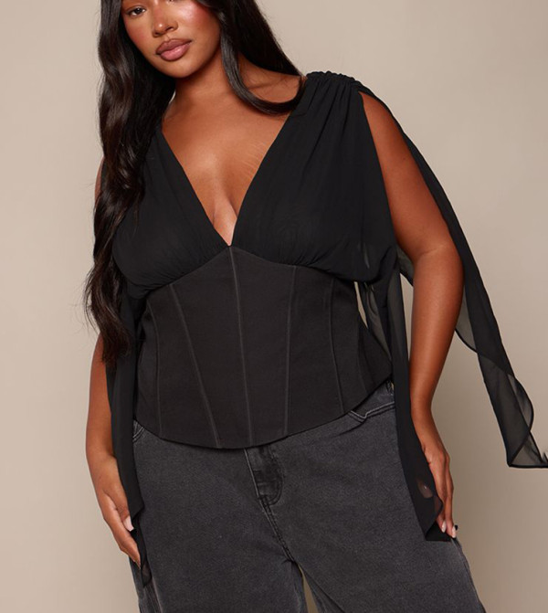 PrettyLittleThing Tops - BLACK Tops
