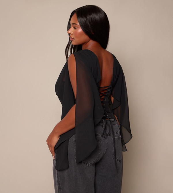 PrettyLittleThing Tops - BLACK Tops