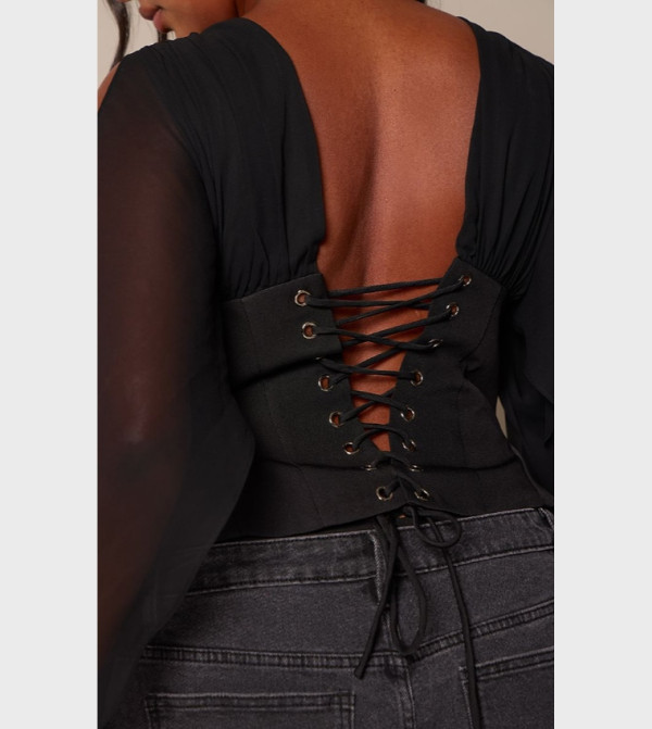 PrettyLittleThing Tops - BLACK Tops