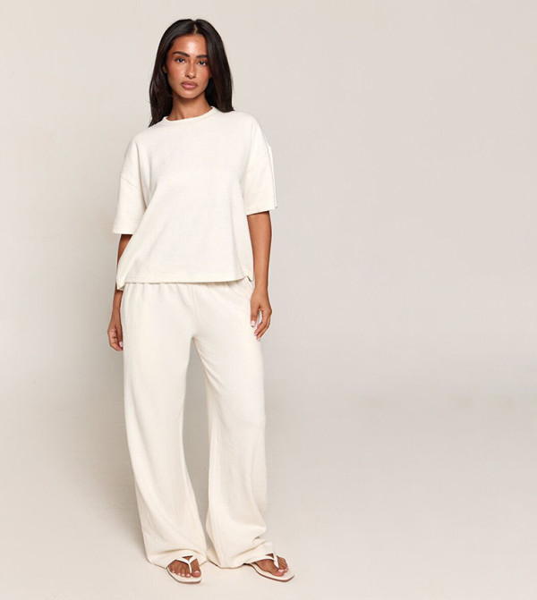 بريتي ليتل ثينغ  بناطيل رياضية - كريمي  Sweatpants