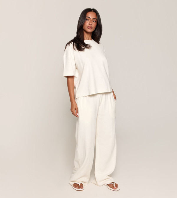 بريتي ليتل ثينغ  بناطيل رياضية - كريمي  Sweatpants