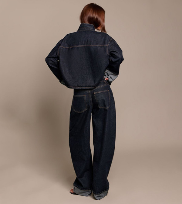 بريتي ليتل ثينغ  جينز استايل موم - كحلي Mom Jeans