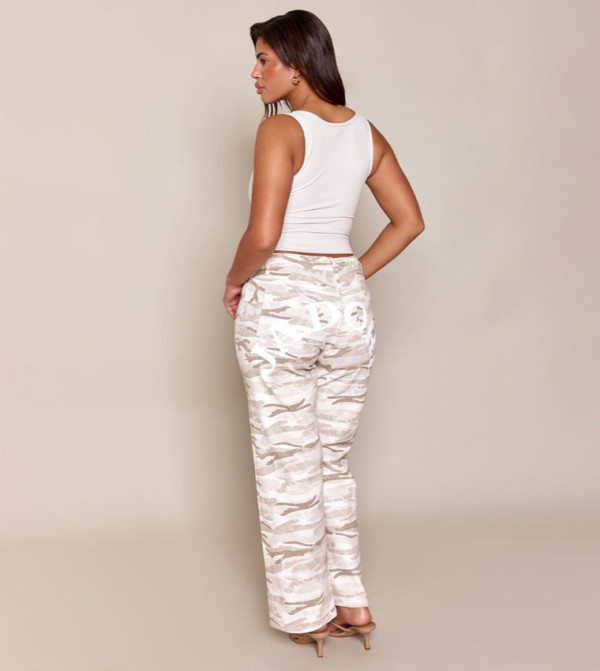 بريتي ليتل ثينغ  بناطيل جينز - بيج Wide Leg Jeans