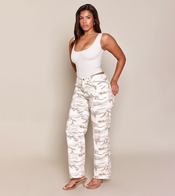 بريتي ليتل ثينغ  بناطيل جينز - بيج Wide Leg Jeans