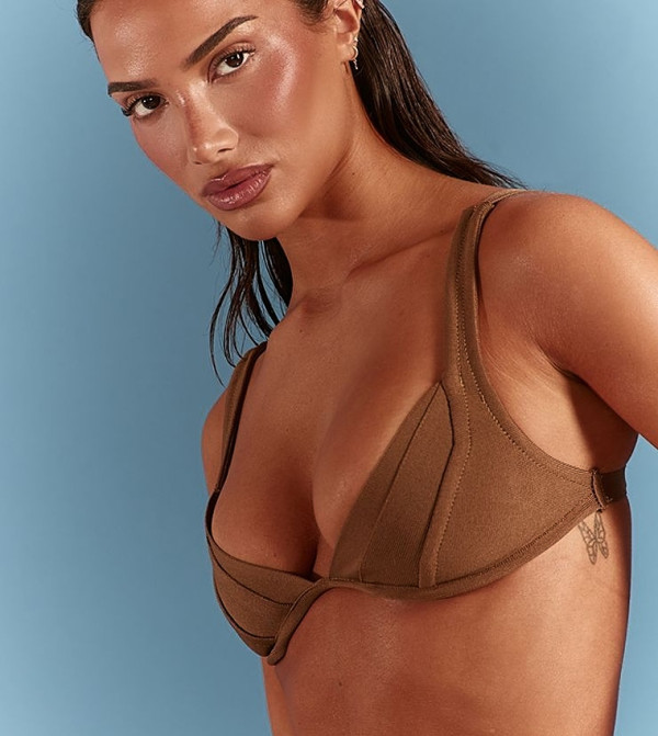 PrettyLittleThing  Bikini Tops - Brown Bikini Tops
