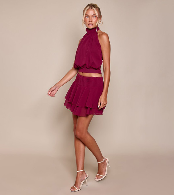 PrettyLittleThing  Mini Skirts - Maroon Mini Skirts