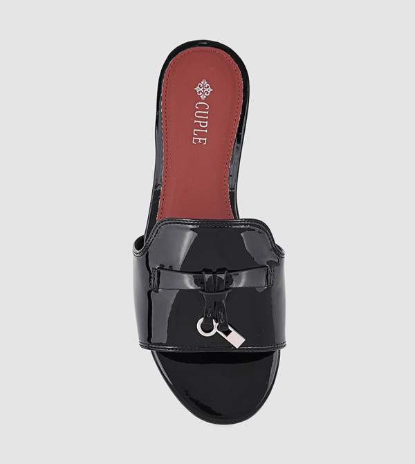 Cuple Cuple - BLACK Flat Sandals