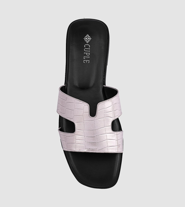 Cuple Cuple - Silver Flat Sandals