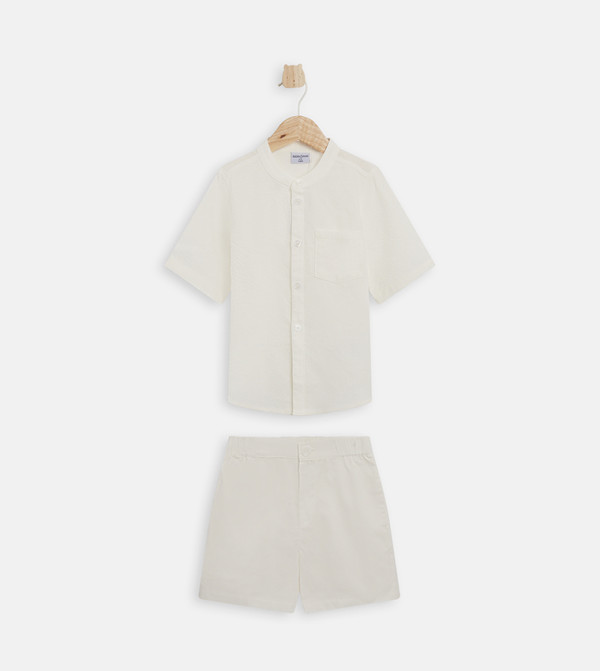 بيبيز آند مور  cool-kid-uniforms-k - أوف وايت  توب و شورت
