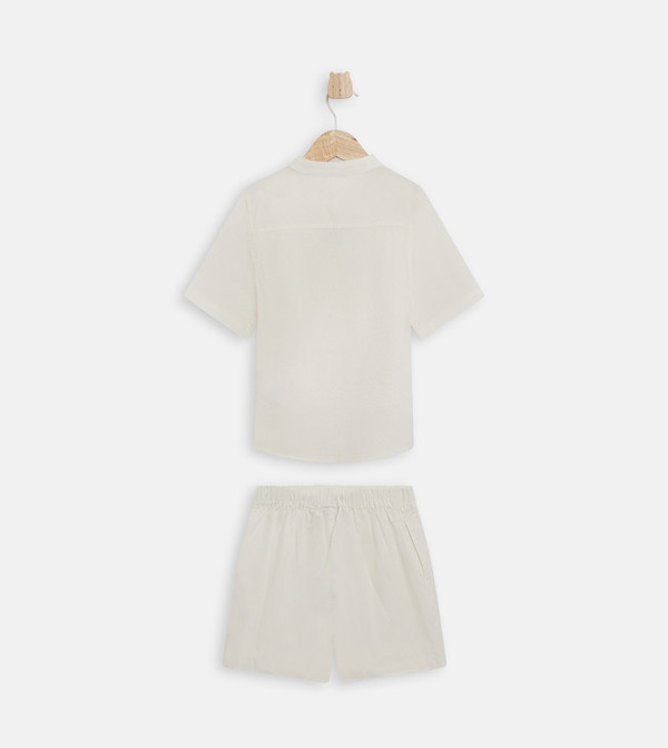 بيبيز آند مور  cool-kid-uniforms-k - أوف وايت  توب و شورت