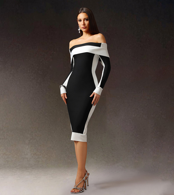 Bella Barnett  Clothing - Black Midi Dresses