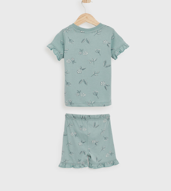 BABIES & MORE  - Green Top & Night Shorts Sets
