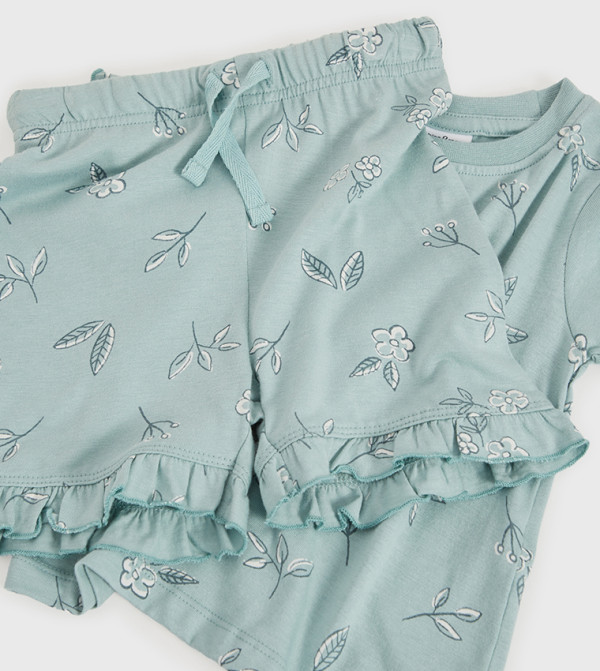 BABIES & MORE  - Green Top & Night Shorts Sets