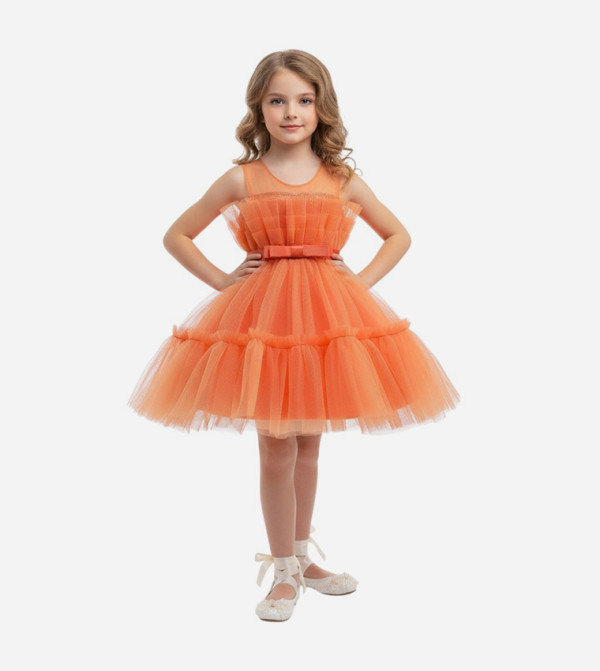 Ddaniela  kids ramadan dresses - Orange Party Dress