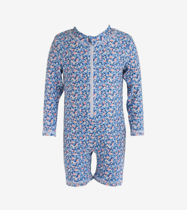 Ddaniela Swim Wear - Blue Legged Swimsuit