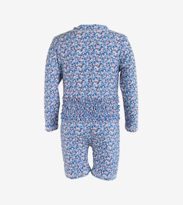 Ddaniela  Swim Wear - Blue Legged Swimsuit