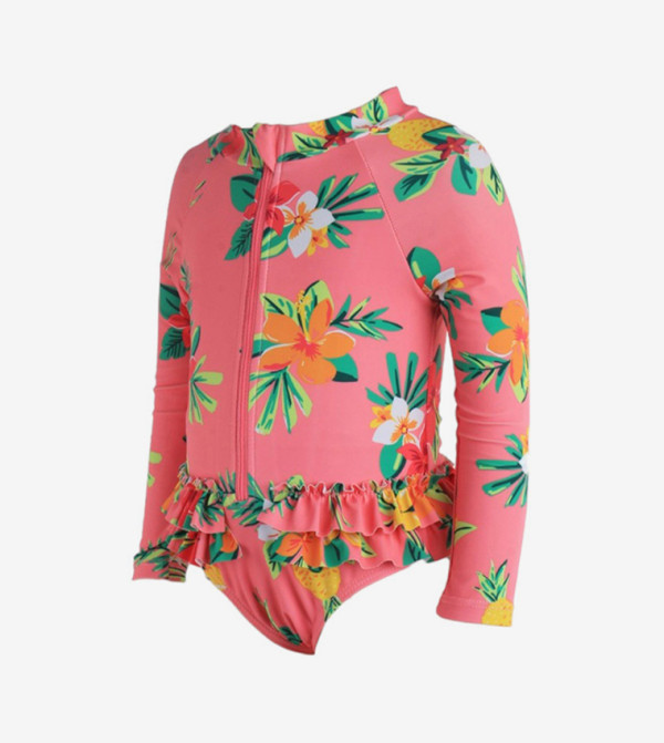 Ddaniela  Swim Wear - Pink V Cut Swimsuit
