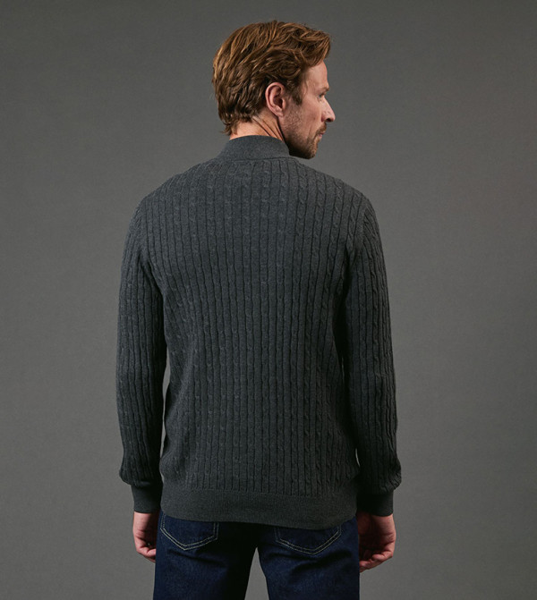 Maine  Turtle Neck Sweaters - CHARCOAL Turtle neck Sweaters
