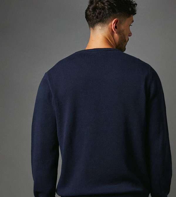 Maine V-neck Sweaters - Navy V-neck Sweaters