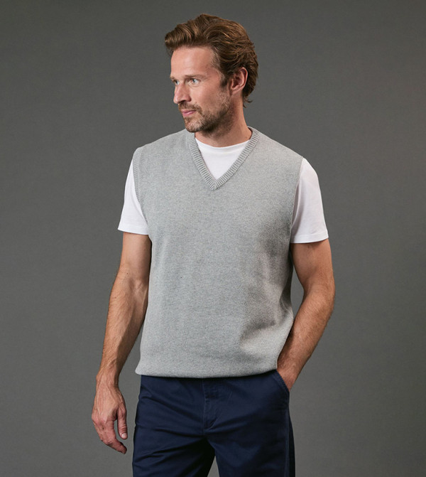 Maine  V-neck Sweaters - Grey V-neck Sweaters