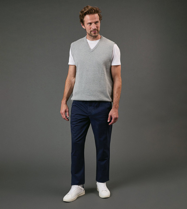 Maine  V-neck Sweaters - Grey V-neck Sweaters
