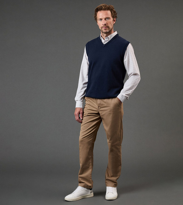 ماين  سترات بياقة V  - كحلي V-neck Sweaters