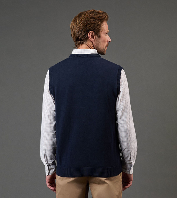ماين  سترات بياقة V  - كحلي V-neck Sweaters
