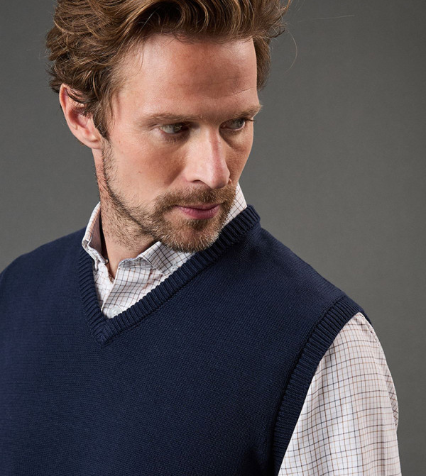 ماين  سترات بياقة V  - كحلي V-neck Sweaters