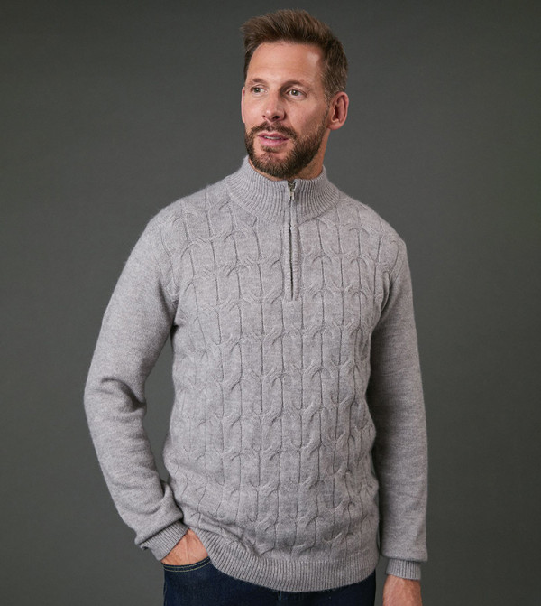 ماين  سترات بياقة V  - رمادي V-neck Sweaters