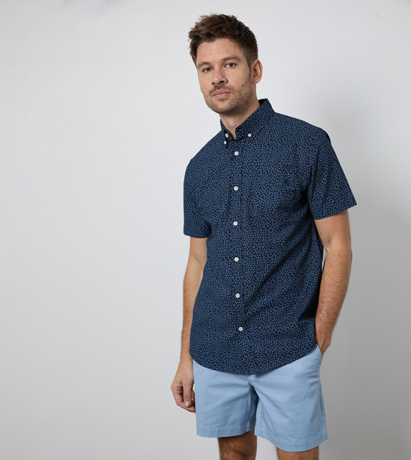 Maine Maine - Navy Short Sleeves