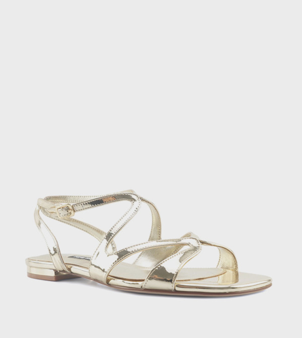 Nine West  vacation-loading-w - Gold Flat Sandals