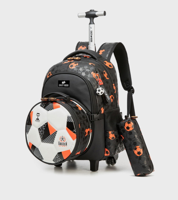 ايزي كيدز حقائب - بني طقم حقائب ظهر بعجلات